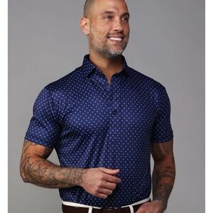 Men's Navy Blue Patterned Shirt brand new new new